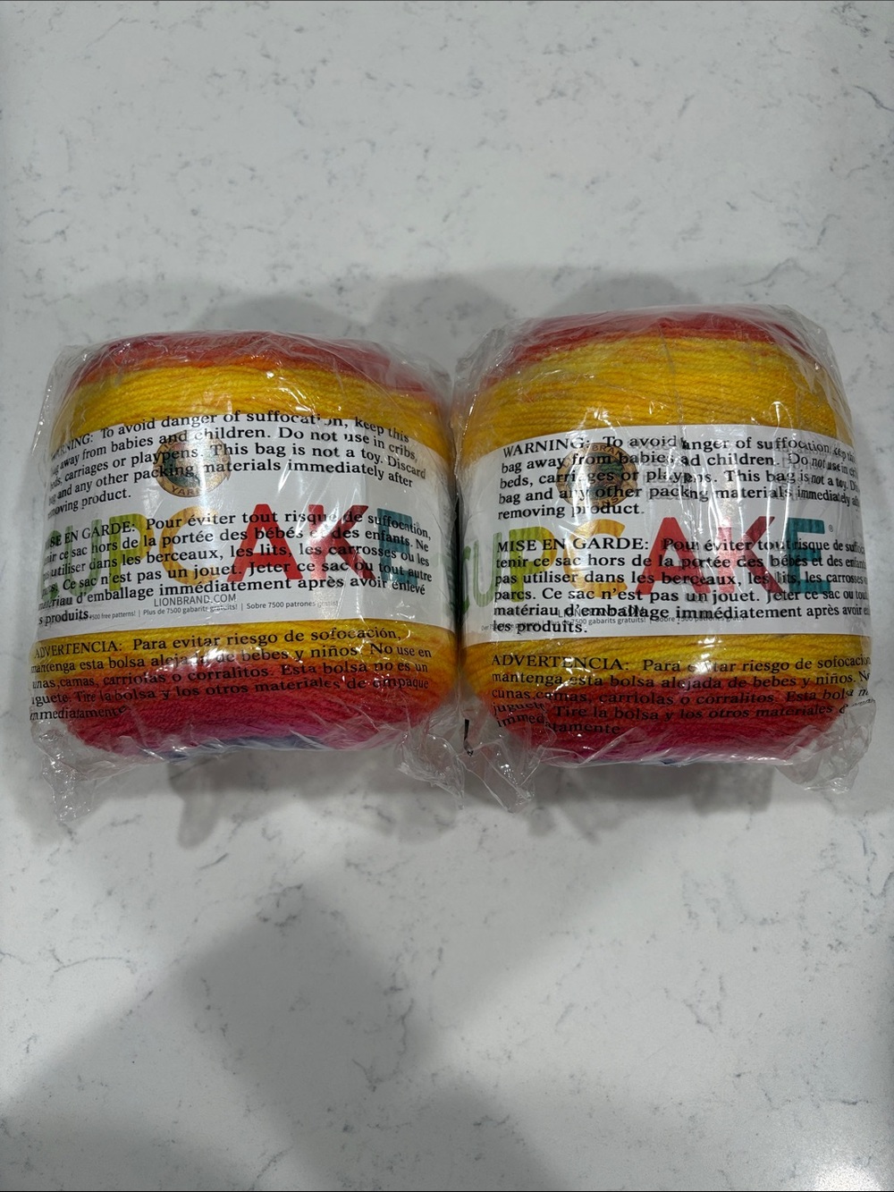 Lion Brand Yarns Cupcake Color Yarn Skeins for Crochet and Knitting -lot of 2